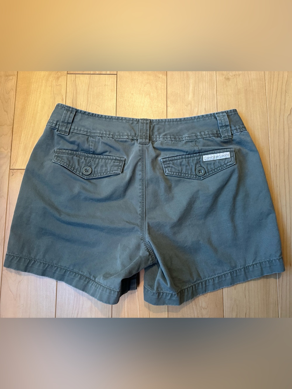 Vintage Y2K Calvin Klein Green Cargo %100 Cotton Shorts Gorpcore